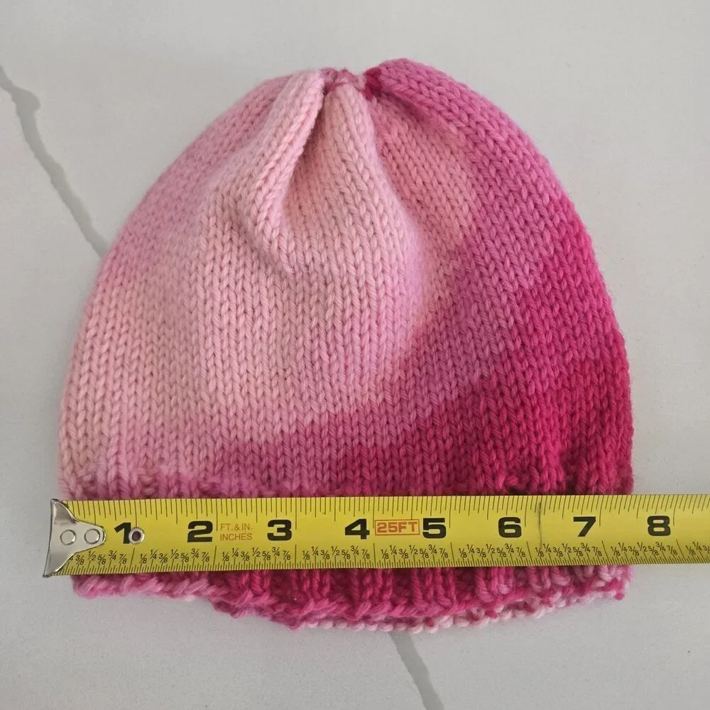 Hand Knitted Crochet Beanie in Pink Hat Women's New